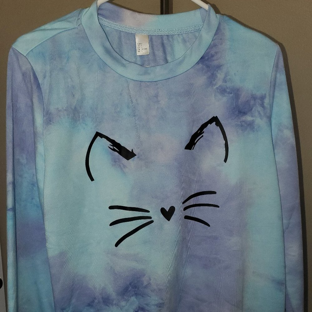 LG Cat Tie Dye Sweatshirt